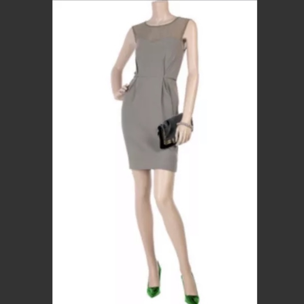 STELLA MCCARTNEY GREY GRAY MESH FITTED DRESS Sz 40 XS 2 $750+